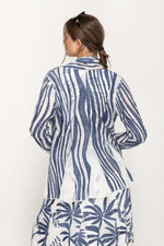 Load image into Gallery viewer, Navy Printed Full Sleeve Cardigan For Women