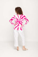 Load image into Gallery viewer, Women's Fuchsia Tie -Dye  Prints Full Sleeve , Crew Neck Knit Top