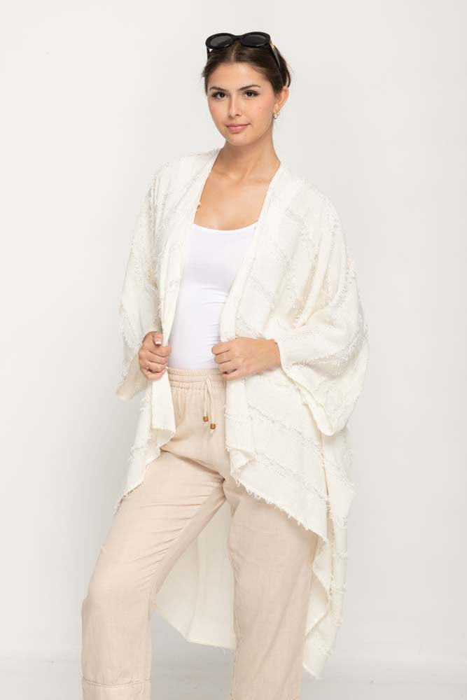 Women Cotton Kimono Coverup  in Cream