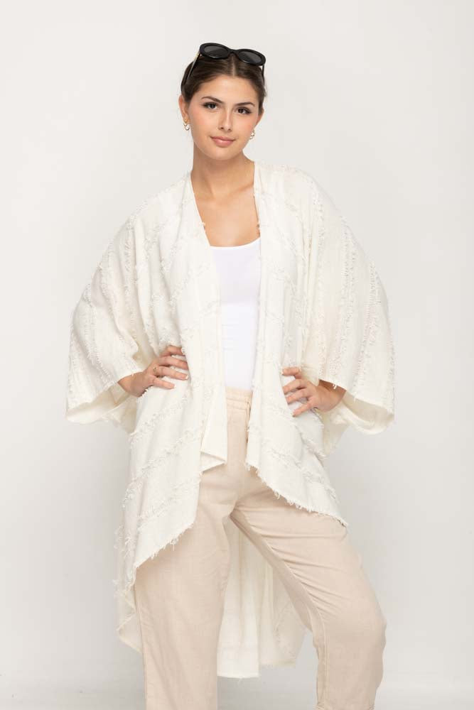 Women Cotton Kimono Coverup  in Cream