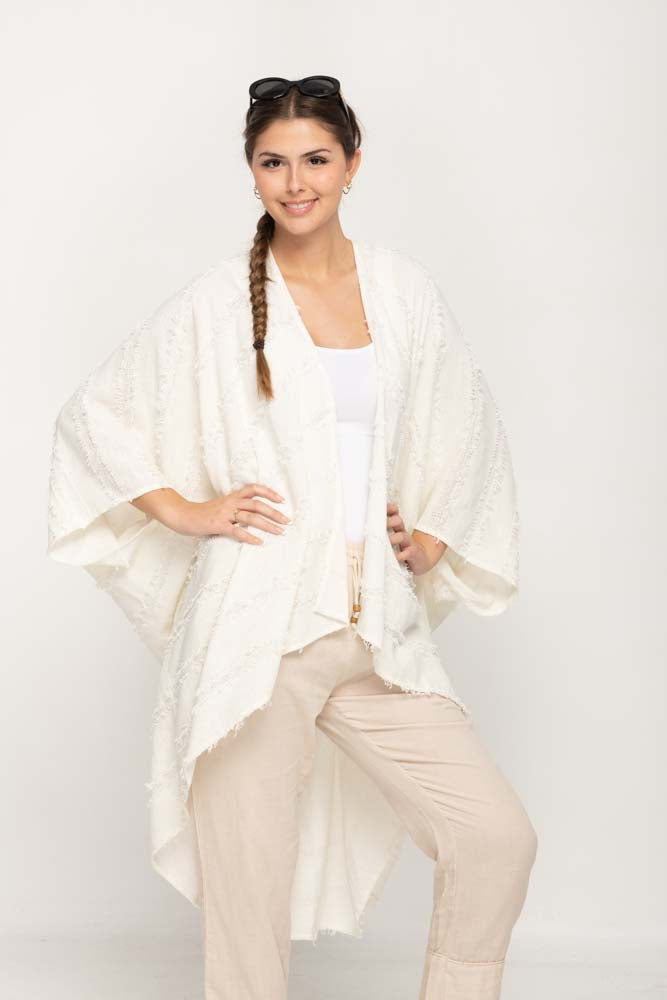 Women Cotton Kimono Coverup  in Cream