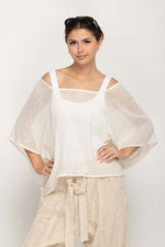 Load image into Gallery viewer, Women Casual Top in Cream , Square- Neck With Wide Sleeves