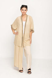 Women's Open Front Cardigan in Wheat