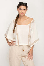 Load image into Gallery viewer, Women's Oversize Top in Cream  With Square Neck