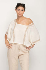 Load image into Gallery viewer, Women's Oversize Top in Cream  With Square Neck