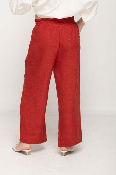 Wide Leg Pant  in Rust Red