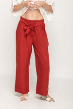 Load image into Gallery viewer, Women Wide Leg Pant  in Rust Red
