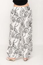 Load image into Gallery viewer, Women Casual Wide Leg Printed Pants  With Elastic Waist