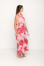 Load image into Gallery viewer, Sleeveless Pinkish Floral Printed Reversible Pant Set For Women