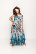 Load image into Gallery viewer, Sleeveless Animal Printed In Blue  Reversible Pant Set For Women