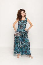 Load image into Gallery viewer, Sleeveless Animal Printed In Blue  Reversible Pant Set For Women