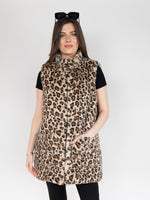 Load image into Gallery viewer, Reversible Faux Fur Long Vest  In  Leopard Print