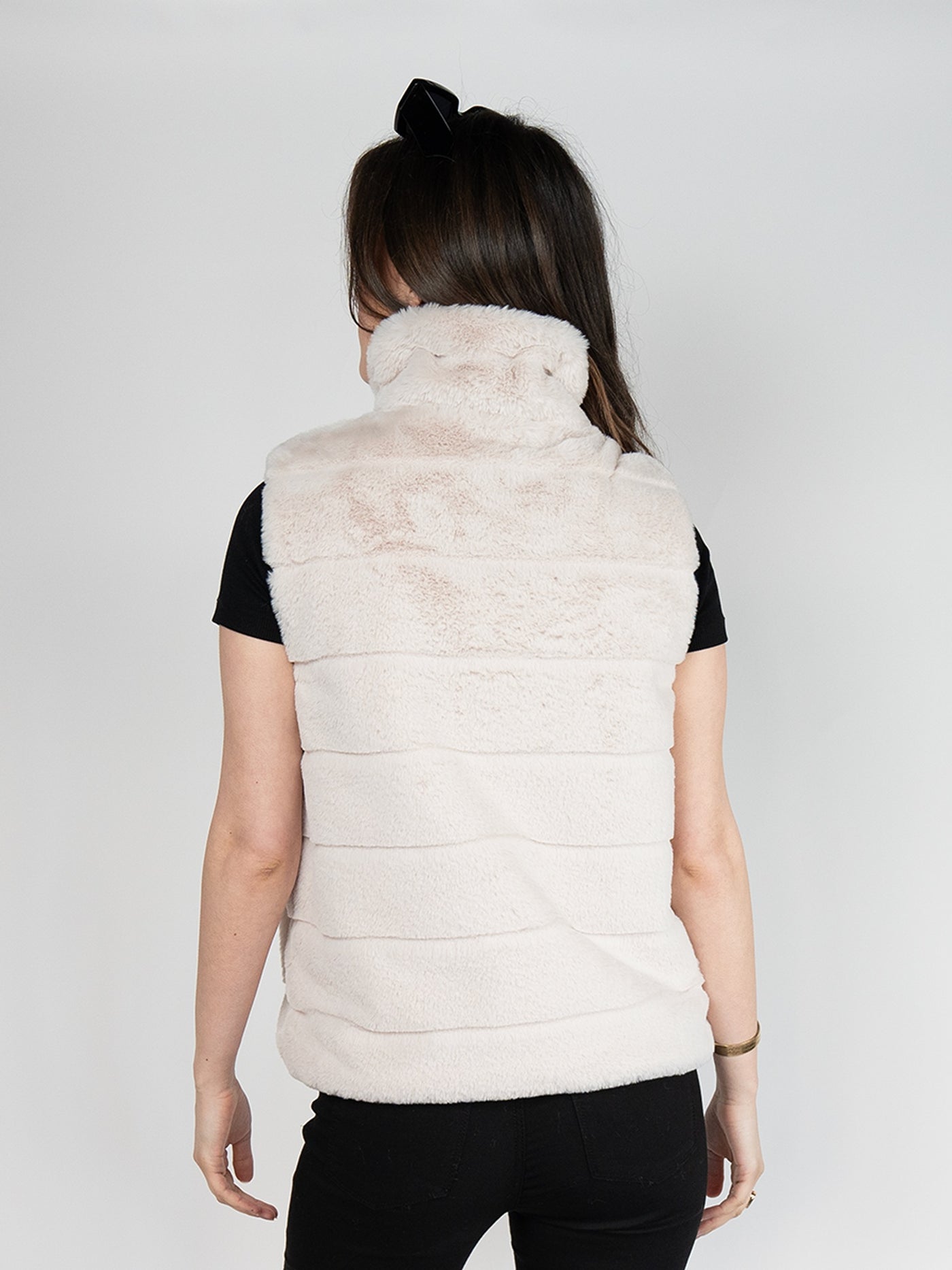 Reversible Faux Fur Vest in Ivory