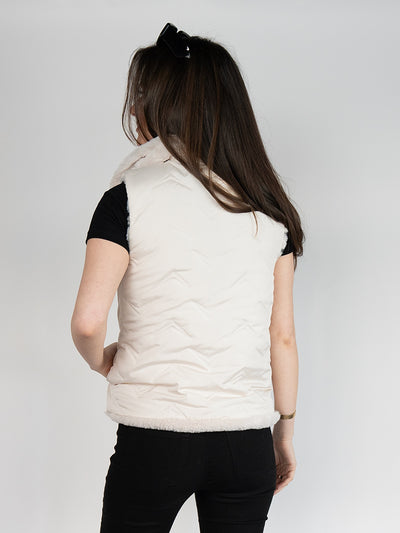 Reversible Faux Fur Vest in Ivory