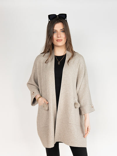 Poncho Cardigan in Fawn