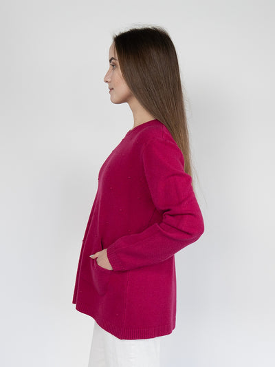 Women  Sweater  in Pink , Crew Neck with Back Details