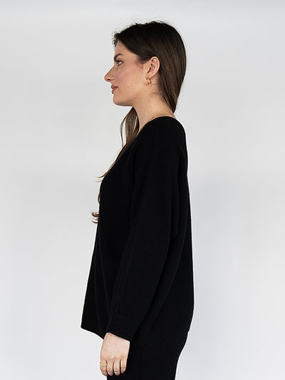 Women  Sweater  in Black , Crew Neck