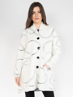 Load image into Gallery viewer, Long Coat  in Cream with Black Print