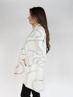 Load image into Gallery viewer, Long Coat  in Cream with Black Print