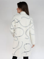 Load image into Gallery viewer, Long Coat  in Cream with Black Print