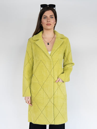 Long Coat  in Lime Green