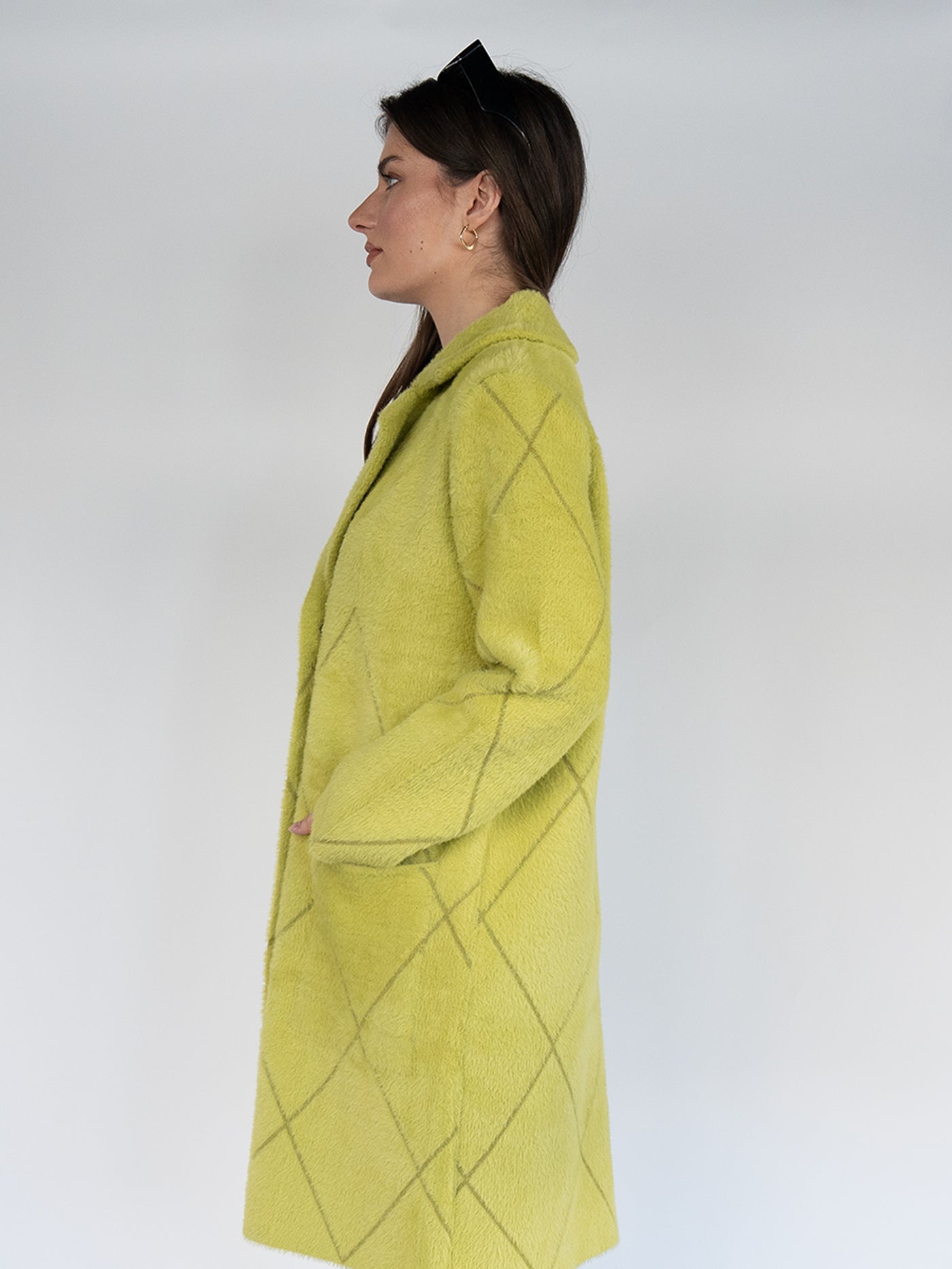 Long Coat  in Lime Green