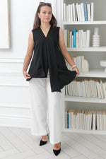 Load image into Gallery viewer, Women Sleeveless V Neck Tunic in Black