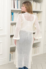 Load image into Gallery viewer, Women Long Net Coverup in Cream