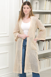 Women Long Net Coverup in Beige