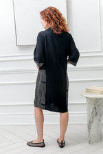 Load image into Gallery viewer, Women  3/4 Sleeves , Collared  Dress in Black