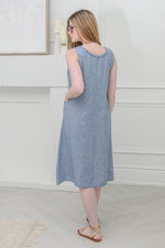 Load image into Gallery viewer, Women Sleeveless ,Crew  Neck  Dress in Baby Blue