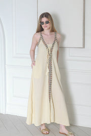 Women's Casual Slip Dress  In Beige