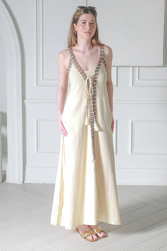 Women's Casual Slip Dress  In Beige