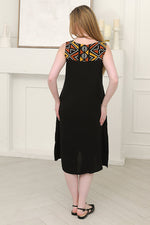 Load image into Gallery viewer, Women A- Line Casual Sleeveless Dress  V- Neck in Black