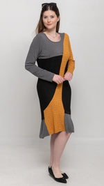 Load image into Gallery viewer, Buy Long Sleeve Black Midi Dresses Online - Nikky Apparels