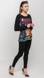 Load image into Gallery viewer, Buy Women's Long Sleeve Round Neck Printed Tops Online - Nikky Apparels