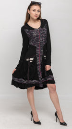 Load image into Gallery viewer, Buy Women's Black Long Sleeve Zip-Up Dresses Online - Nikky Apparels