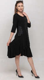 Load image into Gallery viewer, Buy Women's Short Black Flared Dresses Online - Nikky Apparels