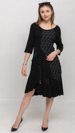 Load image into Gallery viewer, Buy Women's Short Black Flared Dresses Online - Nikky Apparels