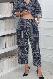 Women Casual Pants  in Navy Printed