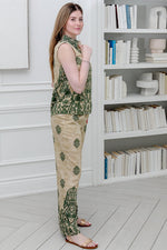 Load image into Gallery viewer, Women Two Pcs Pants Set in Green Prints