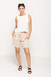 Women Casual Shorts in Beige