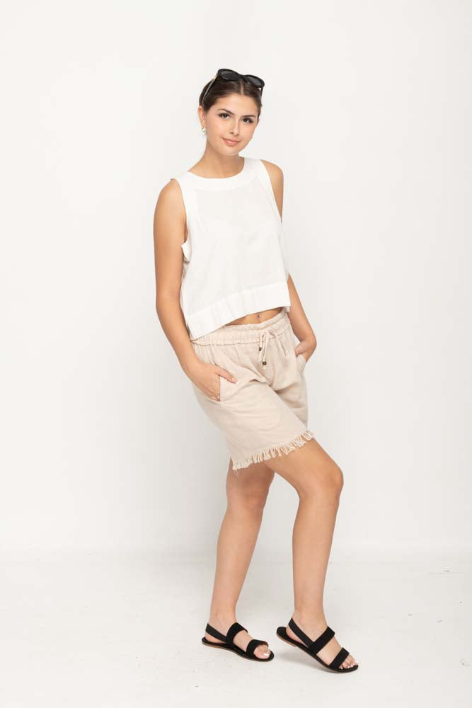 Women Casual Shorts in Beige