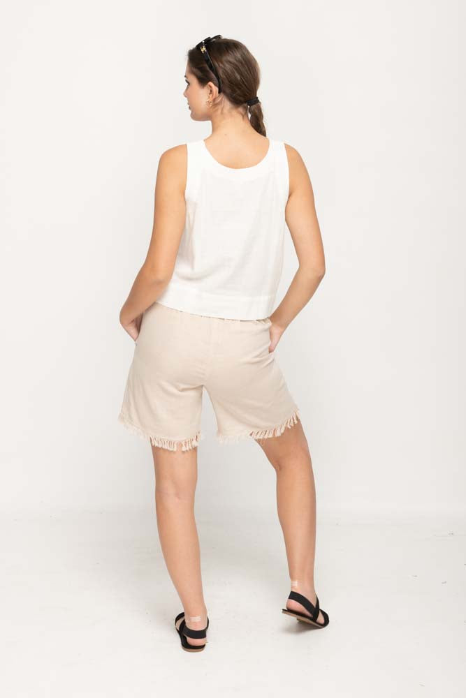 Women Casual Shorts in Beige