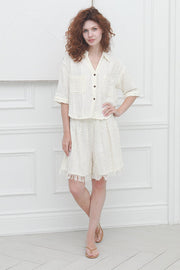 Women Casual Shorts  in Cream