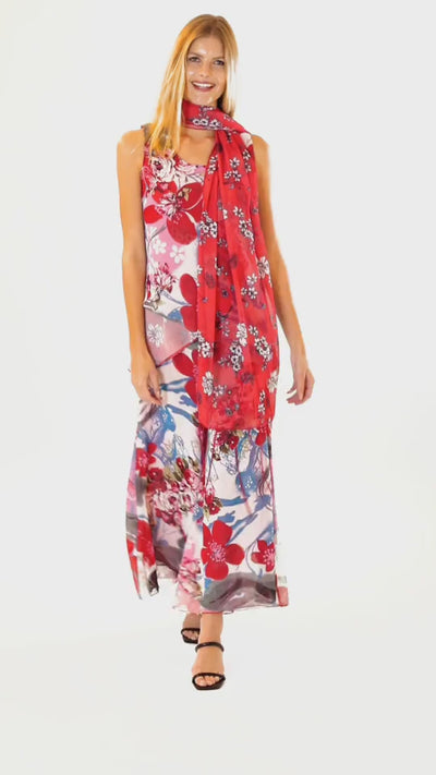 THE NEEDY REVERSIBLE PANT SET IN FLORAL RED