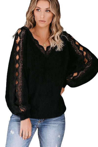 Buy Women's Black V-Neck Pullover Sweaters Online