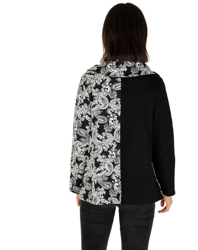 Stylish Black and White Long Sleeve Jacket for Women