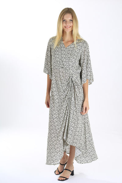PROSPECT PLEATED DRESS IN FLEECY MATERIAL