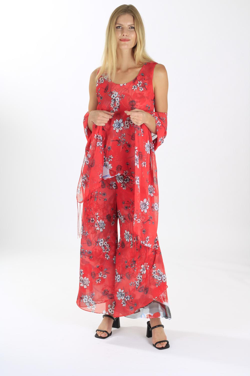 THE NEEDY REVERSIBLE PANT SET IN FLORAL RED